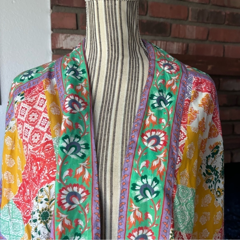 Tolani Raelyn Mixed Floral Print Kimono Top Sz S PETITE - Picture 4 of 8